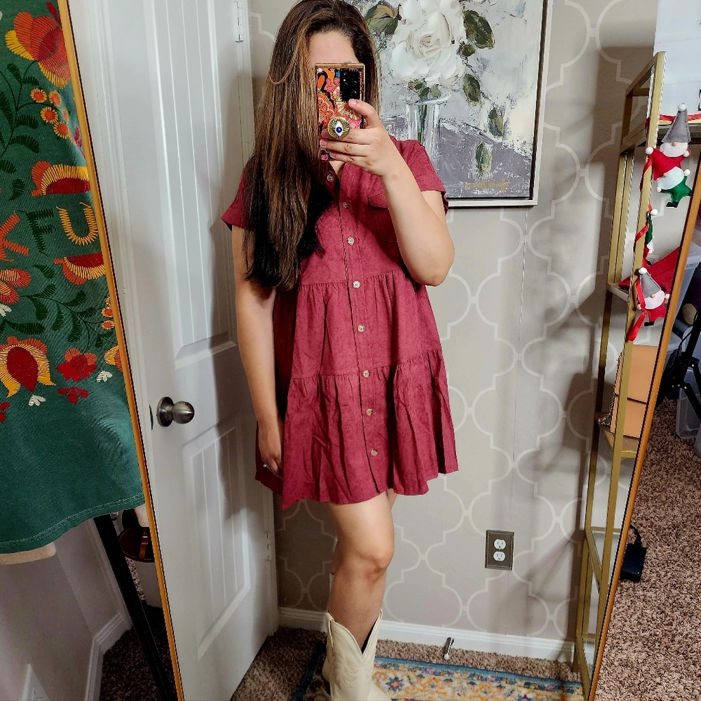 Cranberry Mini Corduroy Dress